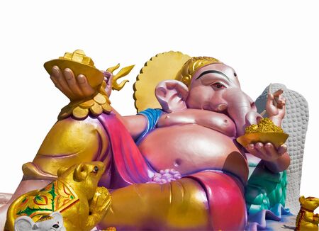 à¸ºBeautiful ganesha statue on white background.の写真素材
