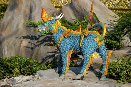 Himmapan animal statue in temple Thailand.の写真素材