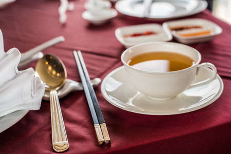 Chineses tea time at Bai yun.の写真素材