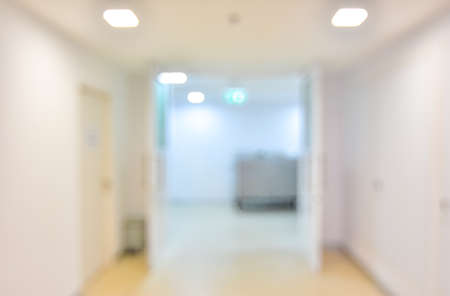 Abstract blur image of corridor for background with light bokeh and flare light bulb