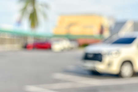 Abstract blur cars in parking lotの写真素材