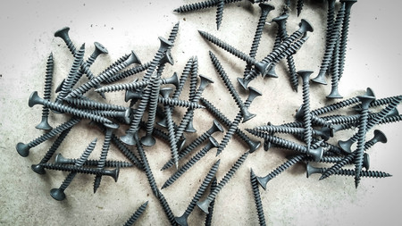 A pile of screwsの写真素材