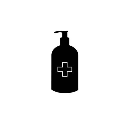 Disinfection. Hand sanitizer bottle icon, washing gel. Vector illustrationのイラスト素材