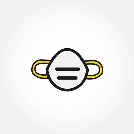 Safety sign, Wear dust mask.Medical mask icon isolated.Safety breathing masks.のイラスト素材