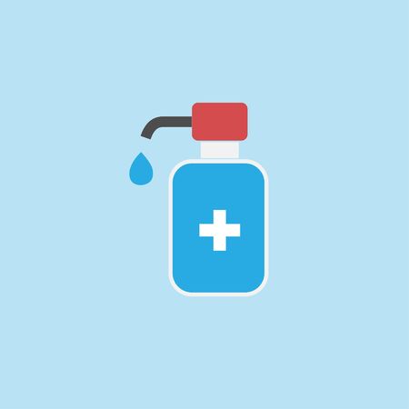 Disinfection. Hand sanitizer bottle icon, washing gel. Vector illustrationDisinfection. Hand sanitizer bottle icon, washing gel. Vector illustrationのイラスト素材