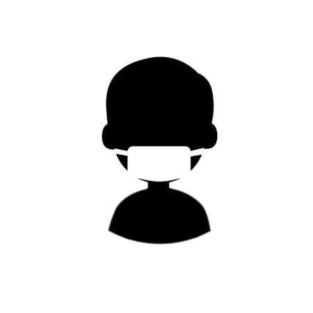 Safety sign, Wear dust mask.Medical mask icon isolated.Safety breathing masksのイラスト素材