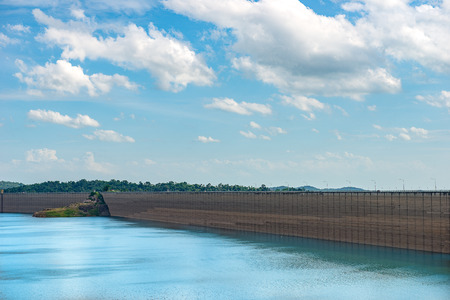 Inside of Khun Dan Prakan Chon dam at Nakhon Nayok, Thailandの写真素材