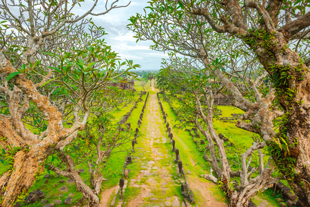Nov 1, 2017 - Wat Phu castle in Champasak Pakse, Laoのeditorial素材