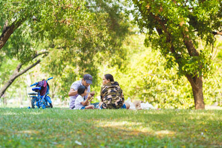 Bangkok, THAILAND - April 20 2017 : Family-friendly park to relax and picnic  in Bangkok.,Vachirabenjatas Parkのeditorial素材