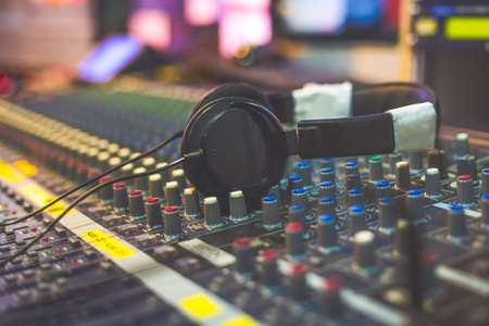 Headphones with sound-mixer Studioの写真素材