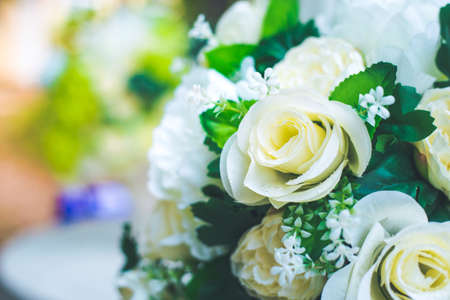 Bunch of roses, artificial flowers,Soft focus
