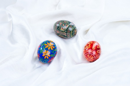 homemade easter eggsの写真素材