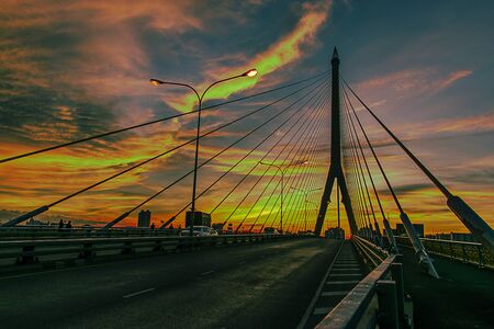 Sky and Rama 8 Bridgeのeditorial素材