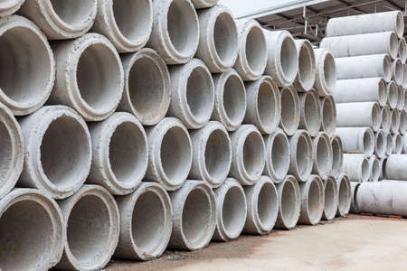 Drainage pipe. Sewer pipes used for drainage constructionの写真素材