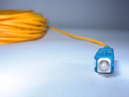 Optical fibre patch cord used in communication technologyの写真素材