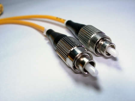 Optical fibre patch cord used in communication technologyの写真素材