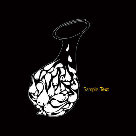 Vector sperm condom cartoon illustration isolated on black backgroundのイラスト素材