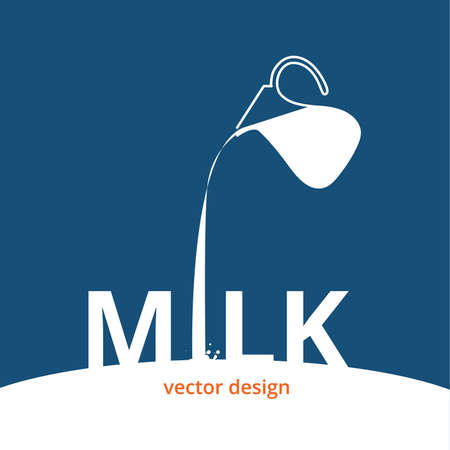 Pour milk vector designのイラスト素材