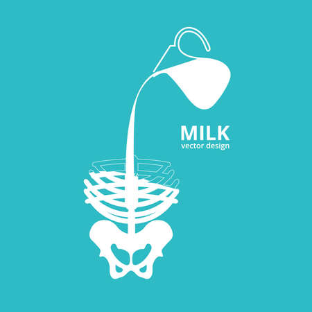 Pour milk vector designのイラスト素材