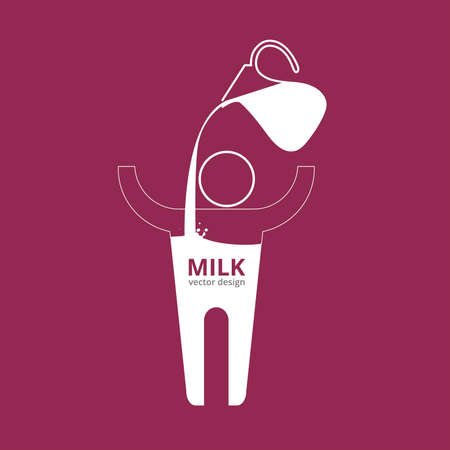Pour milk vector designのイラスト素材