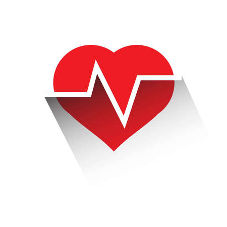 design elements. Cardiogram lines of healthy heart
