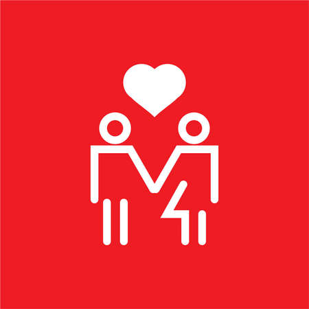 Loving couple icon thin line for web and mobile, modern minimalistic flat design. Vectorのイラスト素材