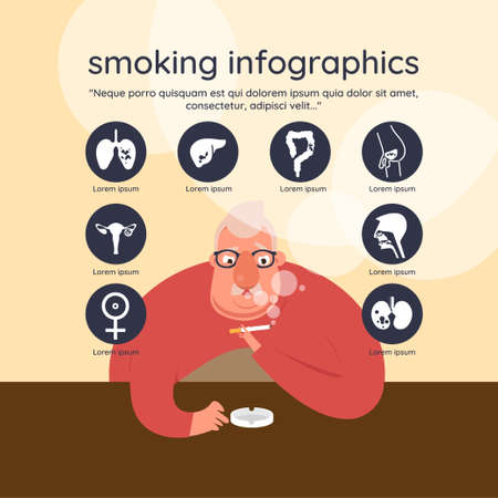 Dangers of smoking infographics.vector illustrationのイラスト素材