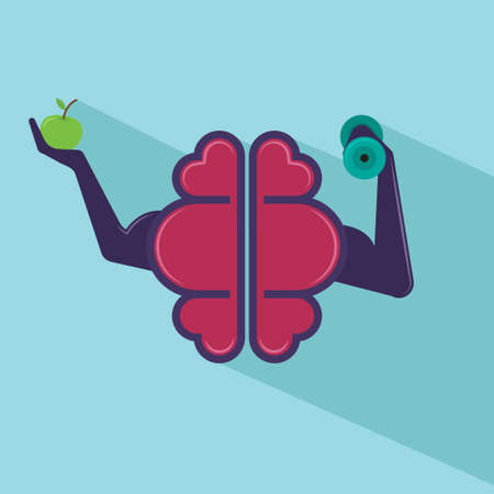 fitness Brain Heart lifts weights and exercisesのイラスト素材