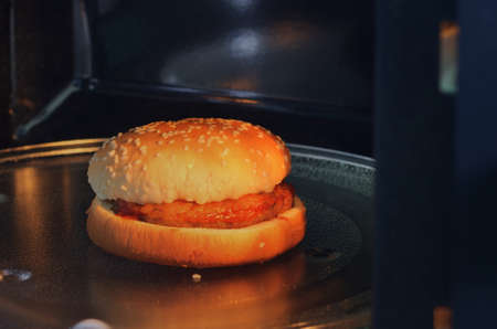 The microwave oven is warm porkの写真素材