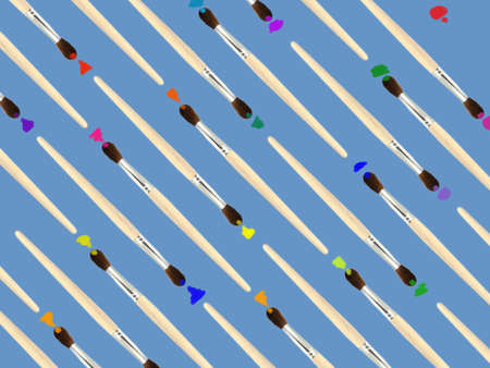 	background with painting brushesの写真素材