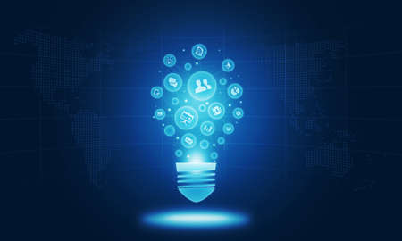 Business creative on light bulbの写真素材