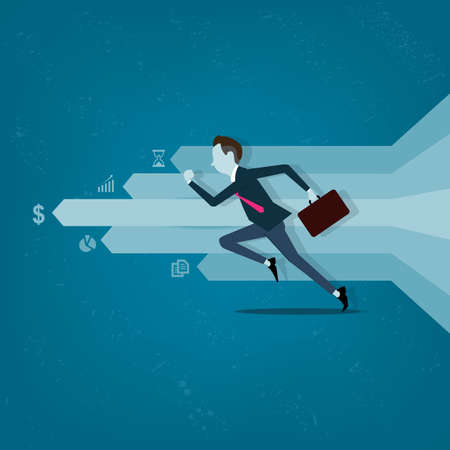 Vector business man competitive with business on info graphのイラスト素材