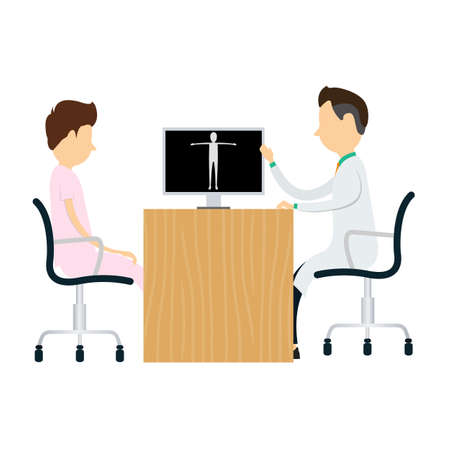 Doctors diagnosis patients Medical and science vectorのイラスト素材