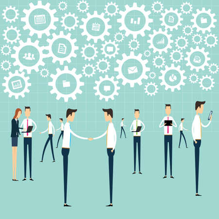 Business working communication connection processのイラスト素材
