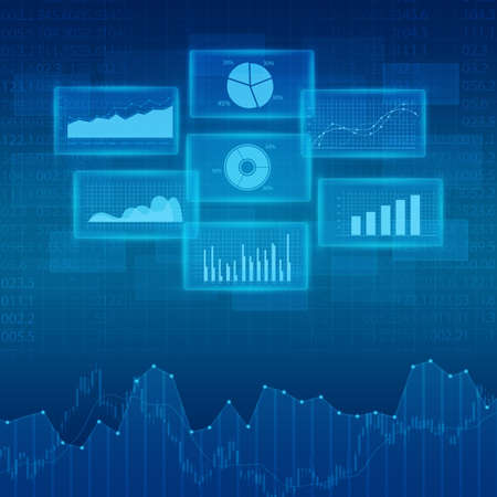 Business financial graph report background