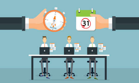 business people startup to business on working timeのイラスト素材