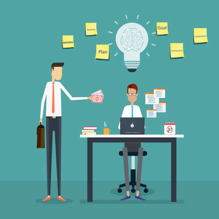 manager comments to working and employee bonusのイラスト素材