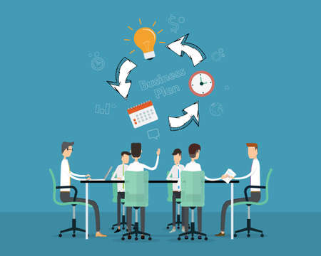 people business meeting ana planning project timelineのイラスト素材