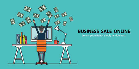 concept banner business people earning for sale on lineのイラスト素材