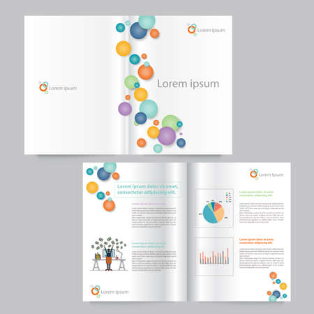Vector book and brochure layout template design. editable .abstractのイラスト素材