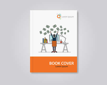 Vector book and brochure cover layout template design. editable .abstractのイラスト素材