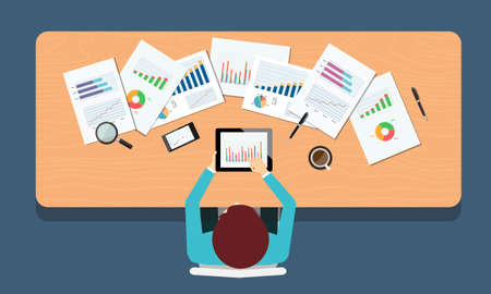 people business on finance investment workspaceのイラスト素材