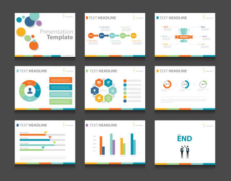 colorful infographic business presentation template set.powerpoint template design backgroundsのイラスト素材