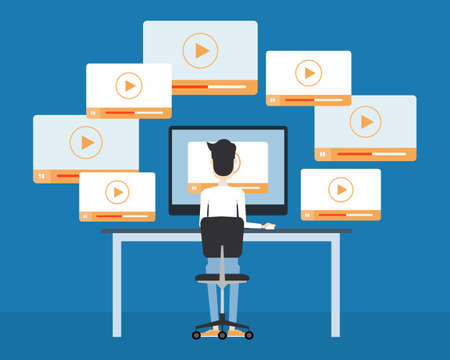 business video marketing content online conceptのイラスト素材