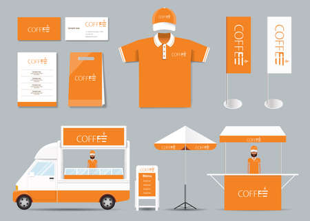concept  corporate branding identity mock up template for coffee shop and restaurant. card...