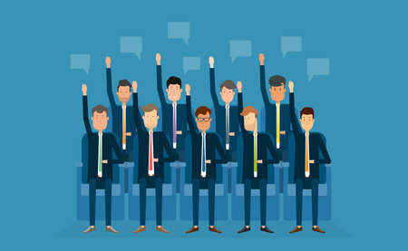people busines vote.business team.business meeting.cartoon characterのイラスト素材