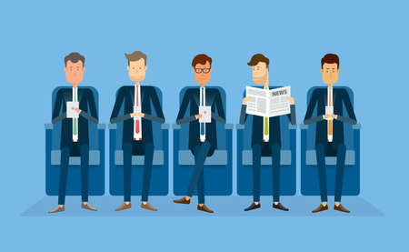 group people business.social network on mobile .business connection on mobile device.business cartoon character.のイラスト素材