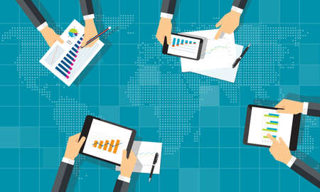 business finance investment and business report . banner conceptのイラスト素材