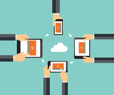business video marketing share conceptのイラスト素材