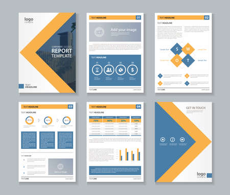 annual report layout templateのイラスト素材